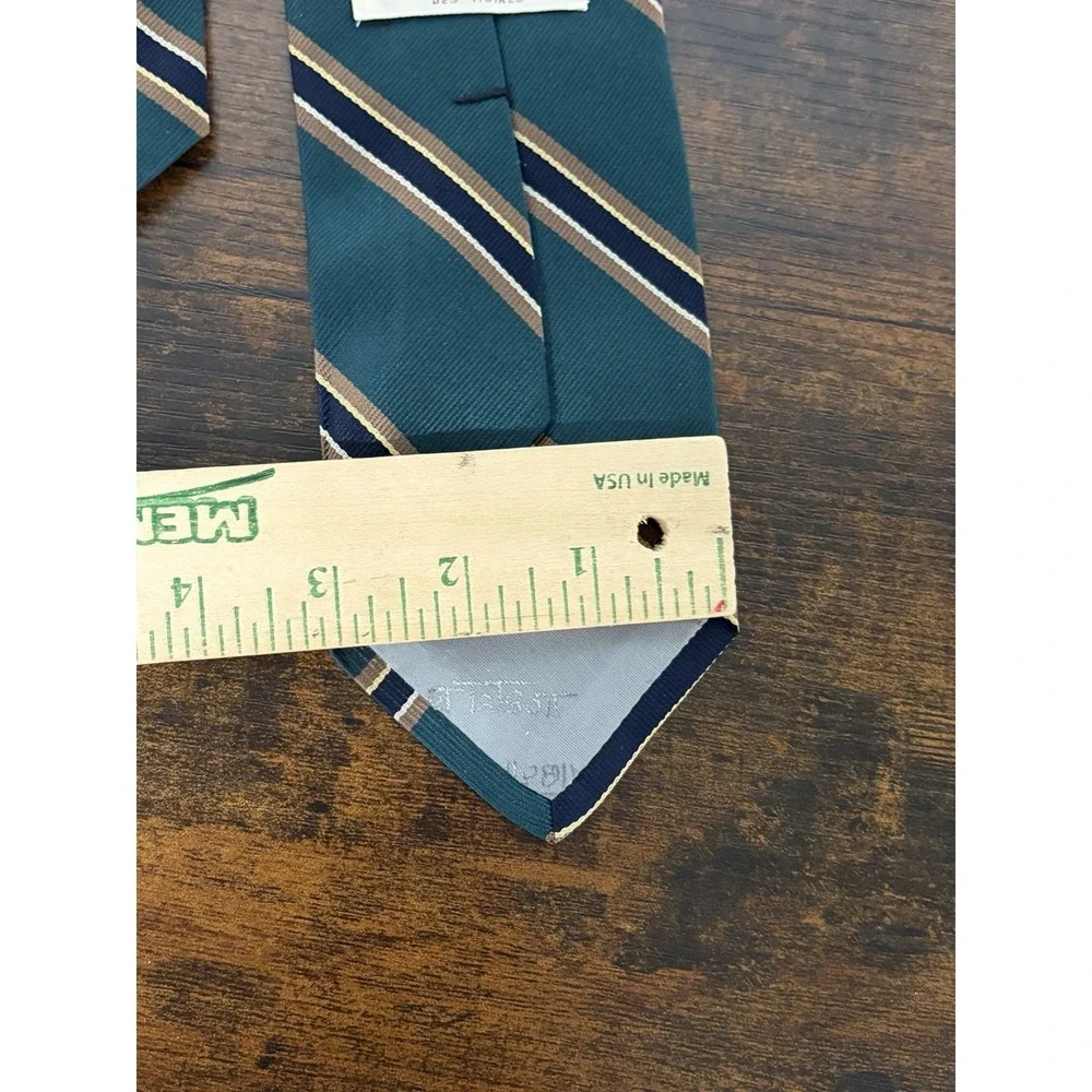 Robert Talbott Reichardt's Tie Green Blue Striped Italian Silk USA Made 58